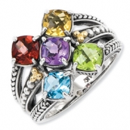 Picture of Sterling Silver & 14k Five-stone Mother's Ring Mounting ring