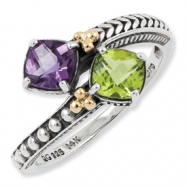 Picture of Sterling Silver & 14k Two-stone Mother's Ring Mounting ring