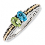Picture of Sterling Silver & 14k Two-stone Mother's Ring Mounting ring