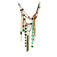 Picture of Copper-Tone Multicolor Dangle Necklace