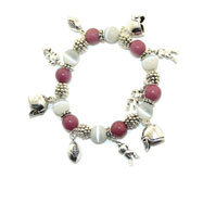 Picture of Football Theme Silver Tone Multicolor Charms Bracelet