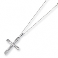 Picture of 14k White Gold Diamond Fascination 18in Cross Necklace