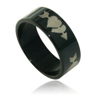 Picture of Stainless Steel  Black Heart  Band