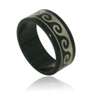Picture of Stainless Steel Black Waves  Band