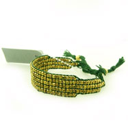Picture of Green and Gold Bead Wrap Bracelet