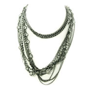 Picture of Fancy Long Necklace/Belt 48" Black Metal