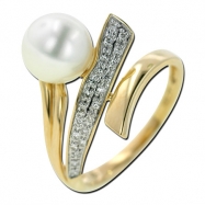 Picture of Fresh Water Pearl Diamond Ring