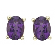 Picture of OVAL SHAPE AMETHYST PRONG SET STUDS