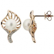 Picture of Freshwater Pearl Diamond Earrings
