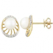 Picture of Freshwater Pearl Diamond Earrings