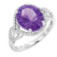Picture of Amethyst Diamond Ring