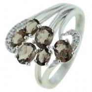 Picture of Smoky Topaz Diamond Ring