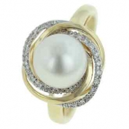 Picture of Freshwater Pearl Diamond Ring