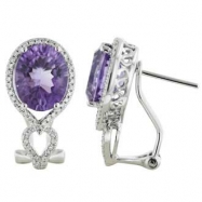 Picture of Amethyst Diamond Earrings