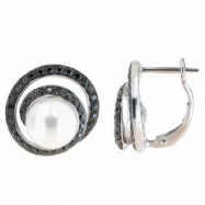 Picture of Freshwater Pearl Diamond Earrings