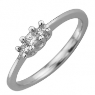 Picture of 3-Stone White Gold Diamond Bridal Ring