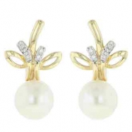 Picture of Freshwater Pearl Diamond Earring