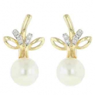 Picture of Freshwater Pearl Diamond Earring