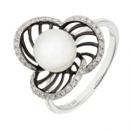 Picture of Freshwater Pearl Diamond Ring