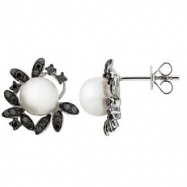 Picture of Freshwater Pearl Diamond Earrings