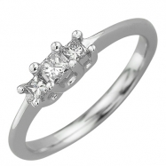 Picture of 3-Stone White Gold Diamond Bridal Ring