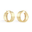 14K Yellow Gold 8.25x15mm Band Hoop Earrings