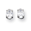 Sterling Silver 6x4mm Oval CZ Studs