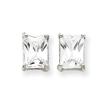 Sterling Silver 7x5mm CZ Emerald Cut Studs
