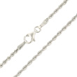10K White Gold 1.8mm Diamond Cut Solid Rope Chain