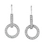 14K White Gold .51ct Diamond Circle Drop Earrings SI1-SI2 G-H