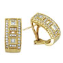 18K Yellow Gold 1.0ct Diamond Antique-Style Earrings SI1-SI2 G-H