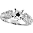 18K White Gold .80ct Diamond Semi Mount Mounting Antique Style Ring Setting SI1-SI2 G-H