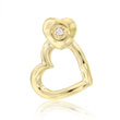 14K Polished Heart Outline Diamond Pendant