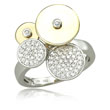 14K Two-Tone Gold & Diamond Circle Designs Ring