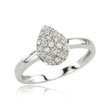 14K White Gold Diamond Teardrop Ring