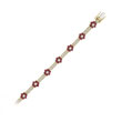14K Yellow Gold Ruby & Diamond Floral Design Bracelet