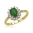 Oval Emerald And Diamond Ring