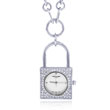 Charles Hubert Swarovski Crystal White Dial Lock Pendant Watch