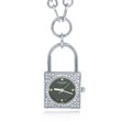 Charles Hubert Swarovski Crystal Black Dial Lock Pendant Watch