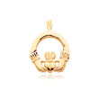 14K Yellow Gold Polished Claddagh Pendant