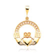 14K Yellow Gold Claddagh Pendant