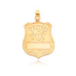 14K Yellow Gold Engraveable Police Badge Pendant