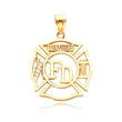 14K Yellow Gold Fire Department Member Charm