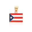 14K Yellow Gold Enameled Puerto Rico Flag Pendant