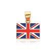 14K Yellow Gold Enameled United Kingdom Flag Pendant