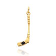 14K Yellow Gold Hockey Stick Charm