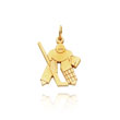 14K Yellow Gold Hockey Goalie Charm