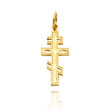 14K Yellow Gold Diamond-Cut Orthodox Cross Charm