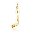 14K Yellow Gold Diamond-Cut Hockey Stick Charm