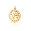 14K Yellow Gold Laurel Golf Theme Pendant